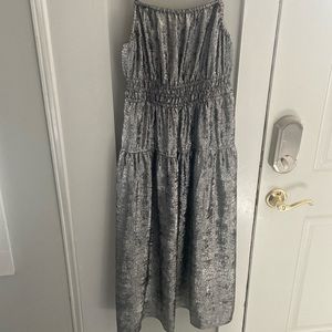 Silver t-length dress